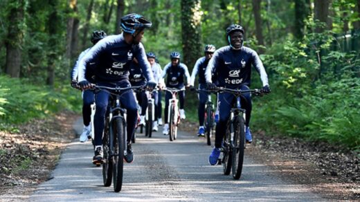 NGolo Kante smiling riding bike bicycle