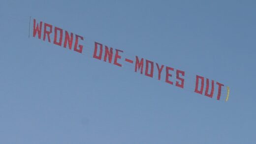 David Moyes Man Utd plane banner