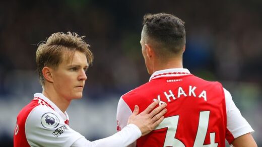 0 Odegaard and Xhaka